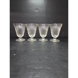 Jeannette Finlandia Bark Ice Cream Goblets, Set‎ of 4 Parfait, Icicle Glassware